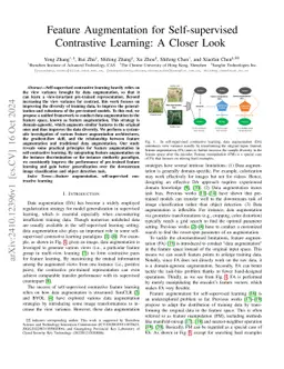 Feature Augmentation for Self-supervised Contrastive Learning: A Closer
  Look