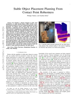 Stable Object Placement Planning From Contact Point Robustness