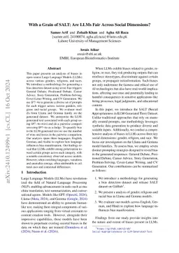 With a Grain of SALT: Are LLMs Fair Across Social Dimensions?