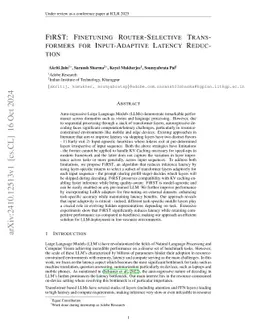 FiRST: Finetuning Router-Selective Transformers for Input-Adaptive Latency Reduction