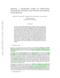 Shaping a Stabilized Video by Mitigating Unintended Changes for Concept-Augmented Video Editing