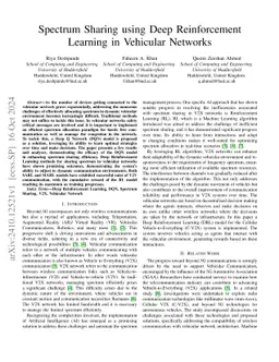 Spectrum Sharing using Deep Reinforcement Learning in Vehicular Networks