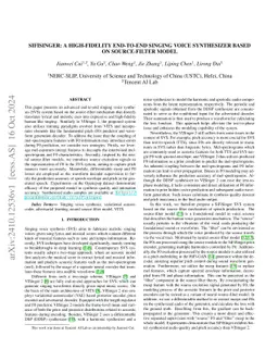 SiFiSinger: A High-Fidelity End-to-End Singing Voice Synthesizer based
  on Source-filter Model