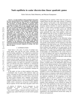 Nash equilibria in scalar discrete-time linear quadratic games