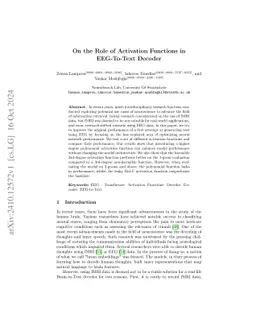 On the Role of Activation Functions in EEG-To-Text Decoder
