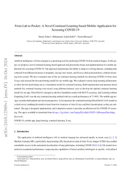 From Lab to Pocket: A Novel Continual Learning-based Mobile Application
  for Screening COVID-19