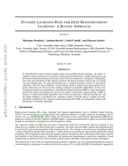 Dynamic Learning Rate for Deep Reinforcement Learning: A Bandit Approach