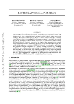 Low-Rank Adversarial PGD Attack