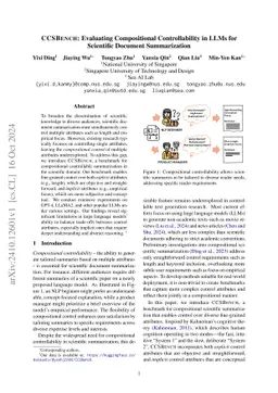 CCSBench: Evaluating Compositional Controllability in LLMs for Scientific Document Summarization
