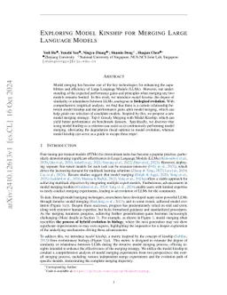Exploring Model Kinship for Merging Large Language Models