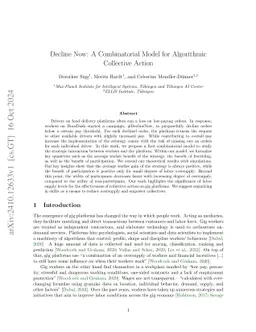 Decline Now: A Combinatorial Model for Algorithmic Collective Action