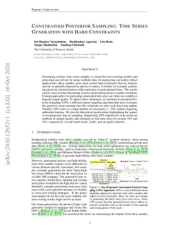 Constrained Posterior Sampling: Time Series Generation with Hard Constraints
