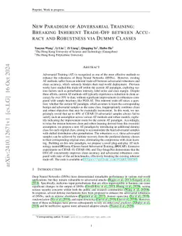 New Paradigm of Adversarial Training: Releasing Accuracy-Robustness Trade-Off via Dummy Class