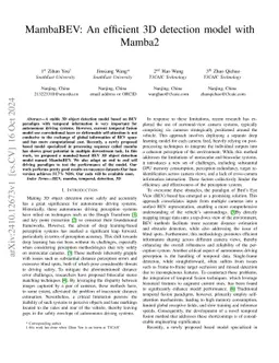 MambaBEV: An efficient 3D detection model with Mamba2