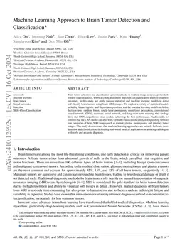 Machine learning approach to brain tumor detection and classification