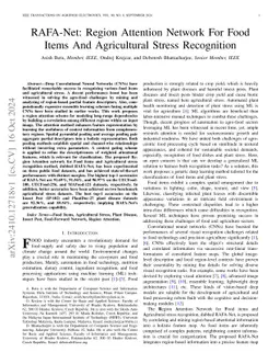 RAFA-Net: Region Attention Network For Food Items And Agricultural
  Stress Recognition