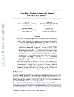 How Does Variance Shape the Regret in Contextual Bandits?