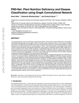 PND-Net: Plant Nutrition Deficiency and Disease Classification using
  Graph Convolutional Network
