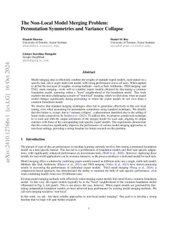 The Non-Local Model Merging Problem: Permutation Symmetries and Variance
  Collapse