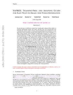 SAFREE: Training-Free and Adaptive Guard for Safe Text-to-Image And Video Generation