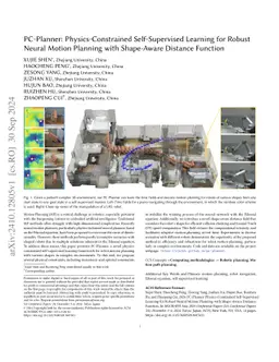 PC-Planner: Physics-Constrained Self-Supervised Learning for Robust
  Neural Motion Planning with Shape-Aware Distance Function