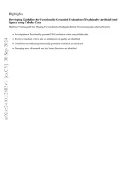 Developing Guidelines for Functionally-Grounded Evaluation of
  Explainable Artificial Intelligence using Tabular Data