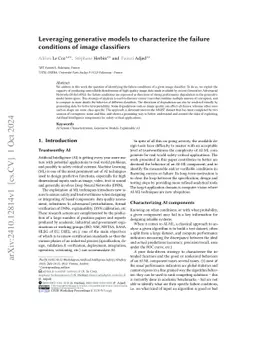 Leveraging generative models to characterize the failure conditions of
  image classifiers