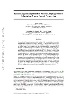 Rethinking Misalignment in Vision-Language Model Adaptation from a
  Causal Perspective