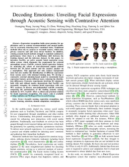 Decoding Emotions: Unveiling Facial Expressions through Acoustic Sensing
  with Contrastive Attention