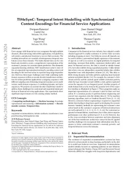 TIMeSynC: Temporal Intent Modelling with Synchronized Context Encodings for Financial Service Applications