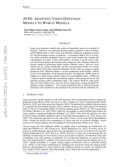 AVID: Adapting Video Diffusion Models to World Models