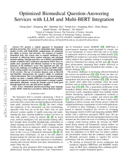 Optimized Biomedical Question-Answering Services with LLM and Multi-BERT
  Integration