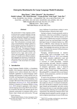 Enterprise Benchmarks for Large Language Model Evaluation