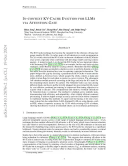 In-context KV-Cache Eviction for LLMs via Attention-Gate