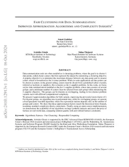 Fair Clustering for Data Summarization: Improved Approximation
  Algorithms and Complexity Insights