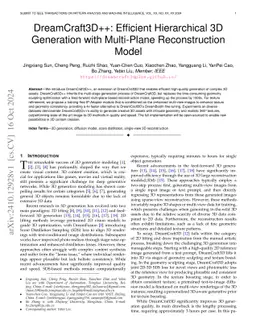 DreamCraft3D++: Efficient Hierarchical 3D Generation with Multi-Plane
  Reconstruction Model