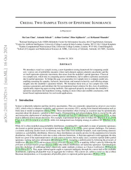 Credal Two-Sample Tests of Epistemic Uncertainty