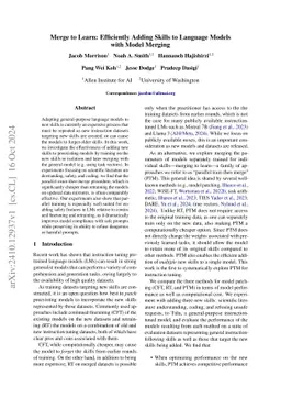 Merge to Learn: Efficiently Adding Skills to Language Models with Model
  Merging