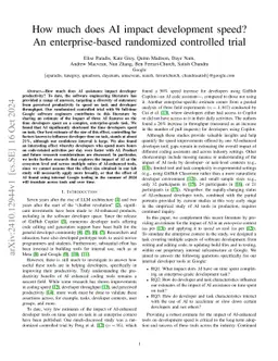 How much does AI impact development speed? An enterprise-based
  randomized controlled trial