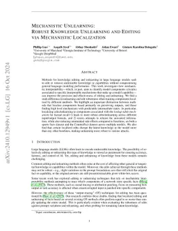 Mechanistic Unlearning: Robust Knowledge Unlearning and Editing via
  Mechanistic Localization
