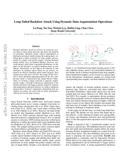 Long-Tailed Backdoor Attack Using Dynamic Data Augmentation Operations