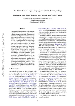 BenchmarkCards: Standardized Documentation for Large Language Model Benchmarks