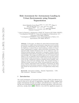 Risk Assessment for Autonomous Landing in Urban Environments using
  Semantic Segmentation