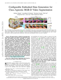 Configurable Embodied Data Generation for Class-Agnostic RGB-D Video
  Segmentation