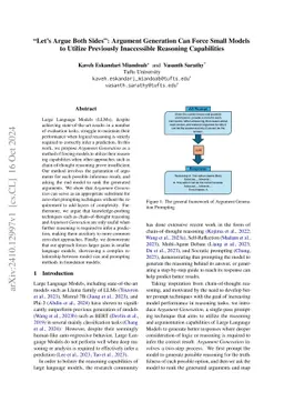 "Let's Argue Both Sides": Argument Generation Can Force Small Models to
  Utilize Previously Inaccessible Reasoning Capabilities