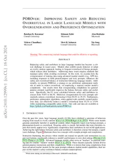 POROver: Improving Safety and Reducing Overrefusal in Large Language Models with Overgeneration and Preference Optimization