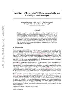 Sensitivity of Generative VLMs to Semantically and Lexically Altered
  Prompts