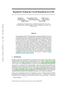 Hypothesis Testing the Circuit Hypothesis in LLMs
