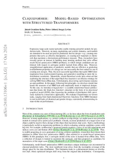 Cliqueformer: Model-Based Optimization with Structured Transformers
