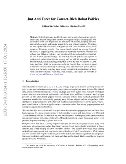 Just Add Force for Contact-Rich Robot Policies